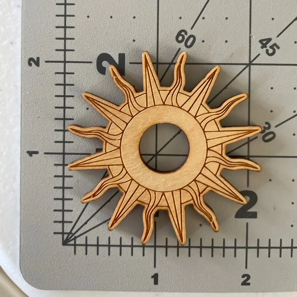 Pretty Sunburst Wood Sphere Holder/Stand